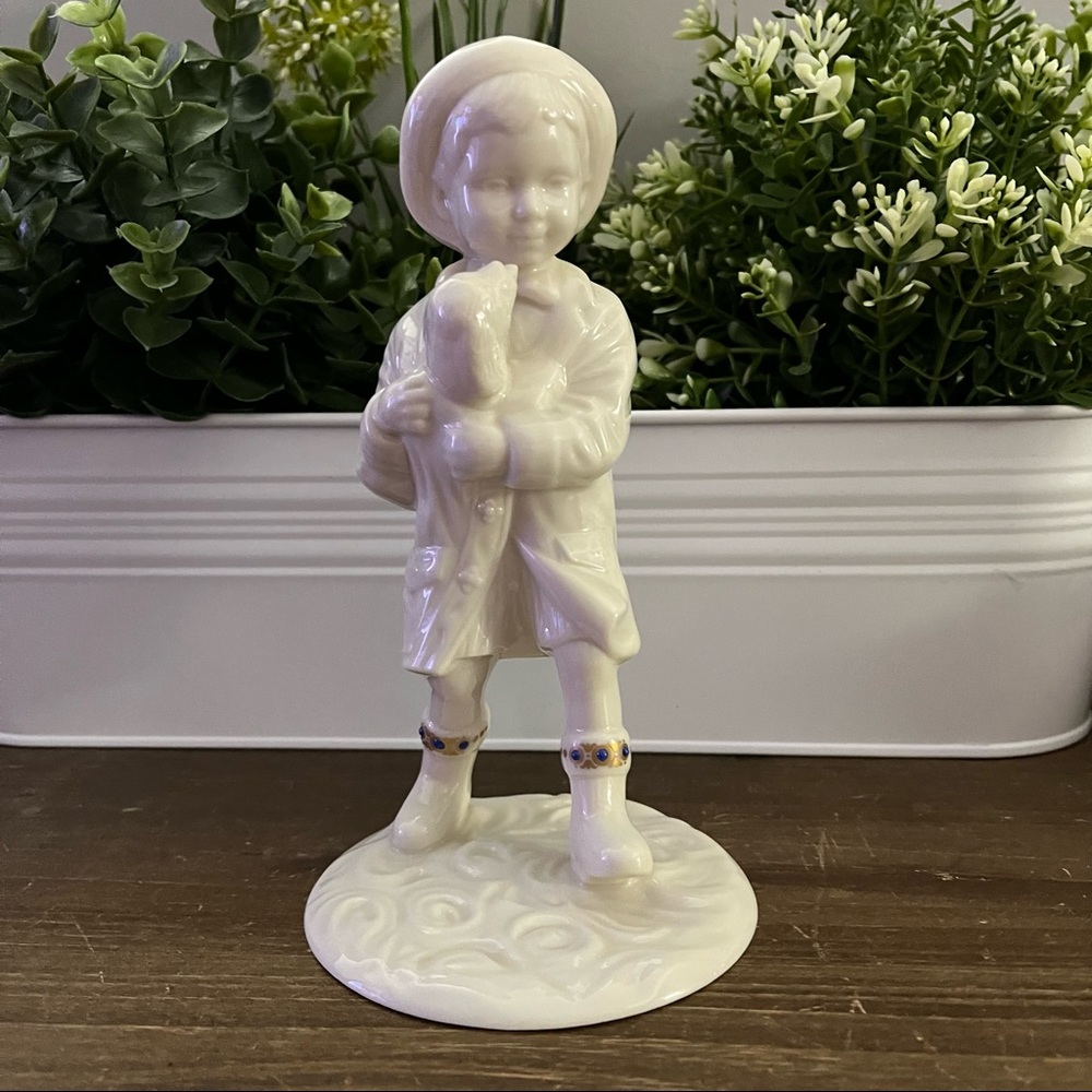 1994 LENOX China Jewels Collection "Rainy Day Friends" Boy with Dog Figurine